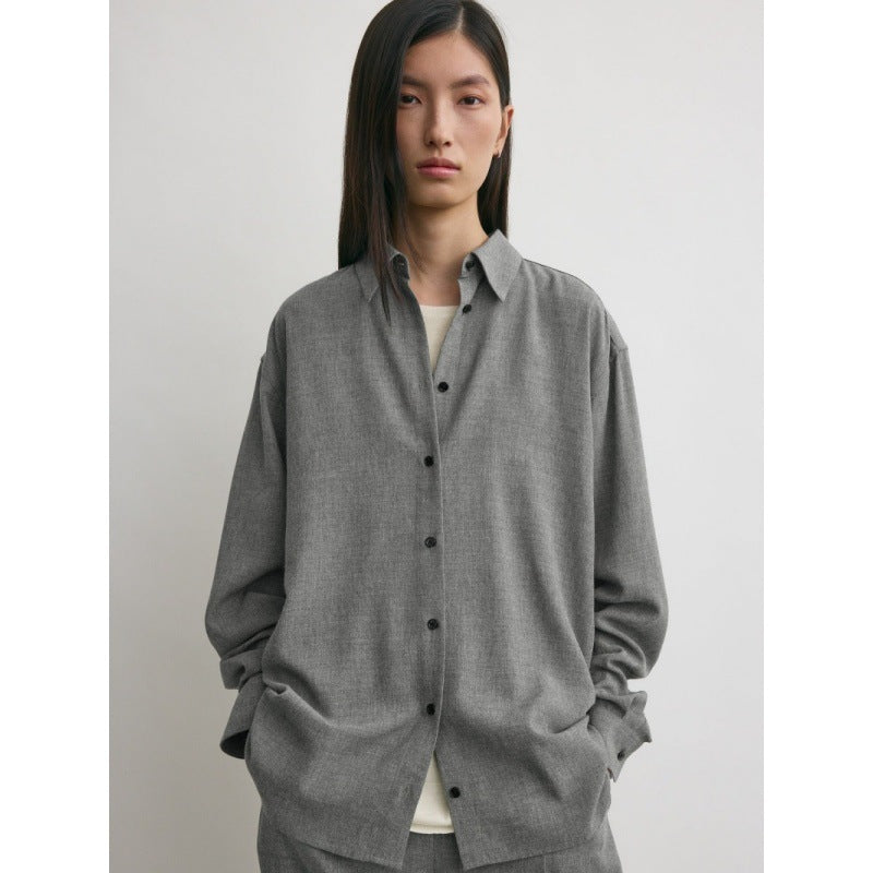 Damen Oversized Hemdbluse mit modernem Schnitt und lässigen Details Drune