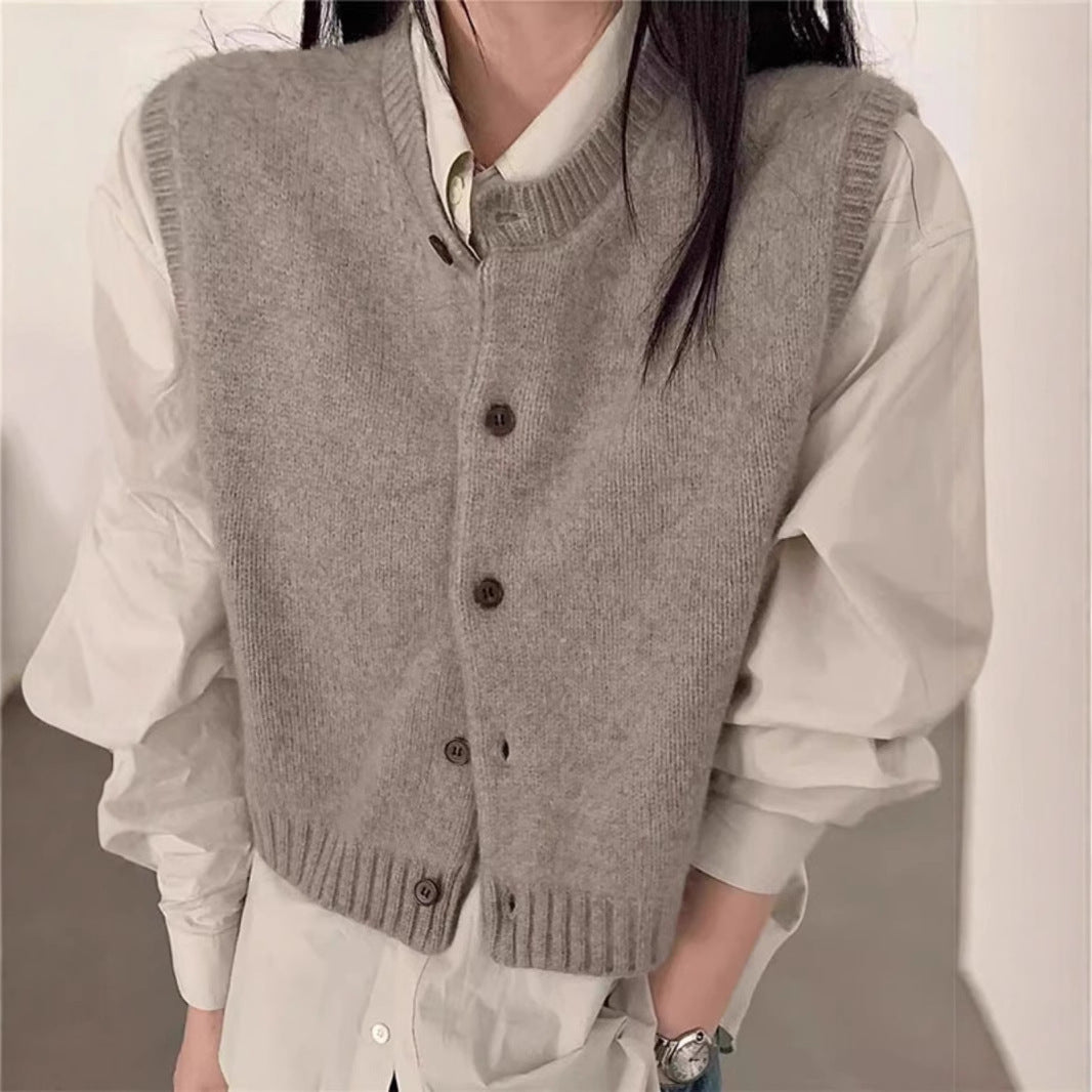 Damen Strickweste mit Knopfdetail und modernem Schnitt Drune