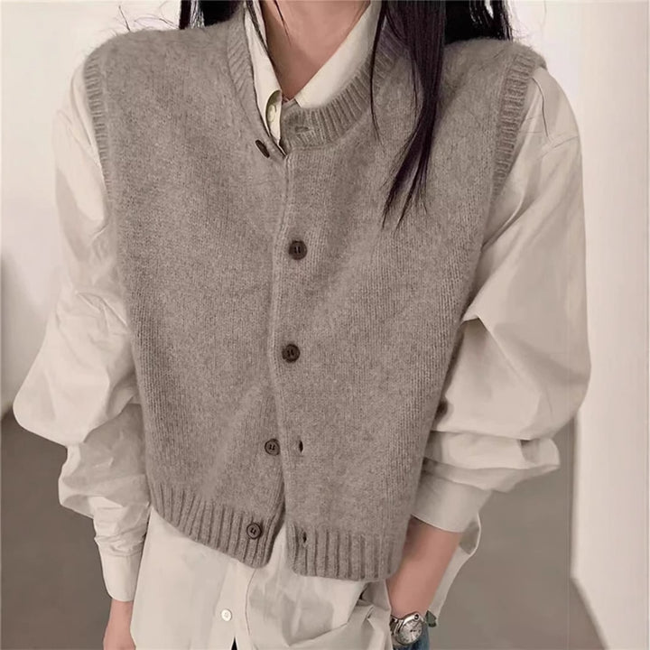 Damen Strickweste mit Knopfdetail und modernem Schnitt Drune