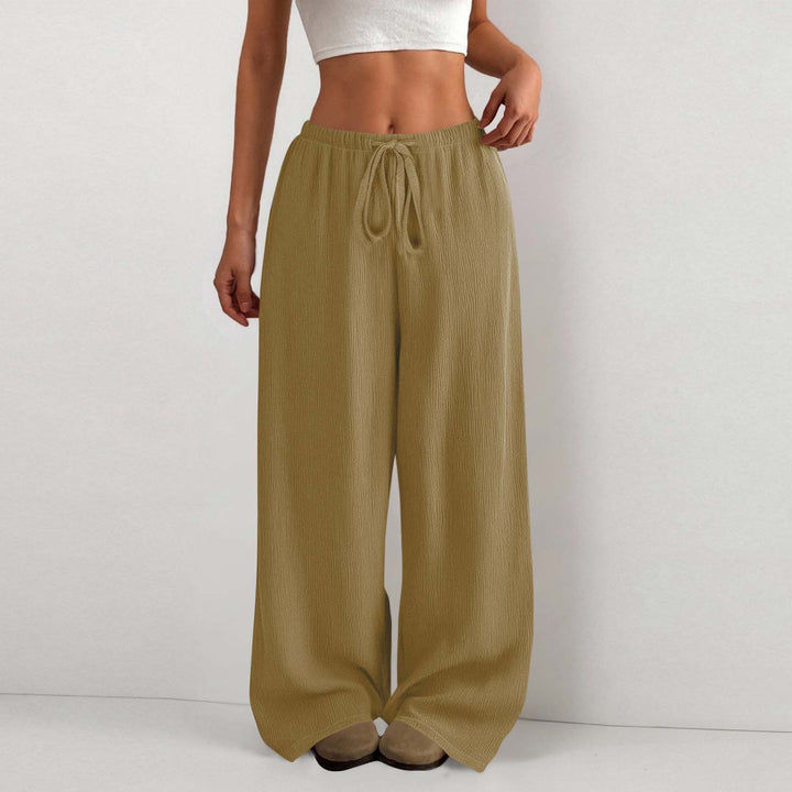 Damen Weite Sommerhose aus leichtem Stoff mit Gummizug Drune