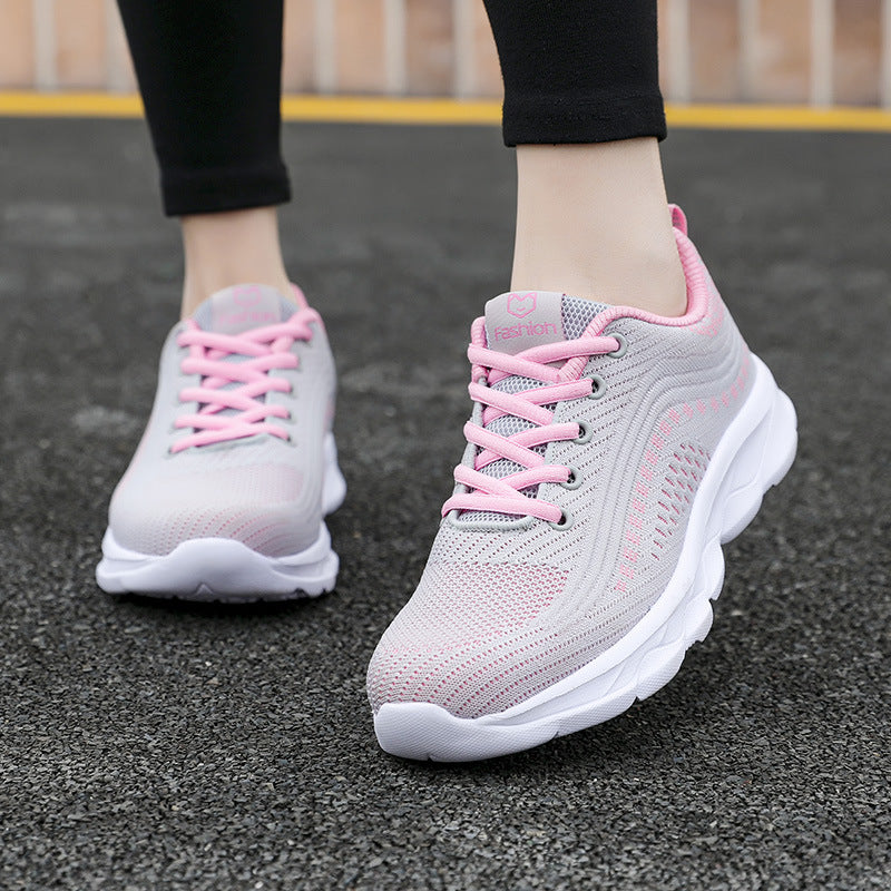 Damen nan ultraleichter Komfort-Gehsneaker für Alltag und Freizeit mit nahtlosem Strickobermaterial, reaktionsfreudiger Luftkissen-Zwischensohle und gepolstertem Fersenkragen Drune