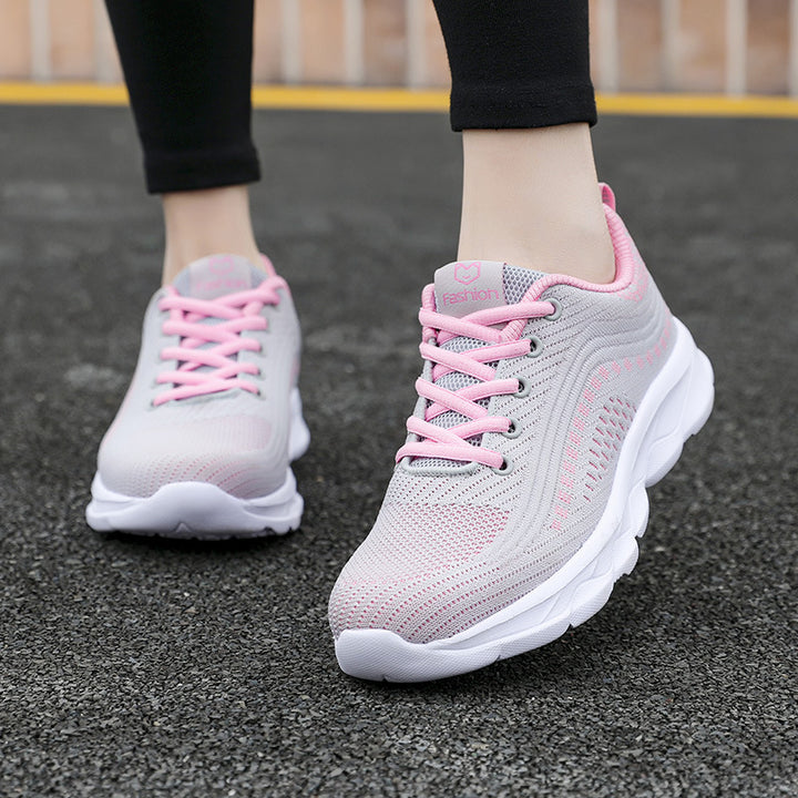 Damen nan ultraleichter Komfort-Gehsneaker für Alltag und Freizeit mit nahtlosem Strickobermaterial, reaktionsfreudiger Luftkissen-Zwischensohle und gepolstertem Fersenkragen Drune