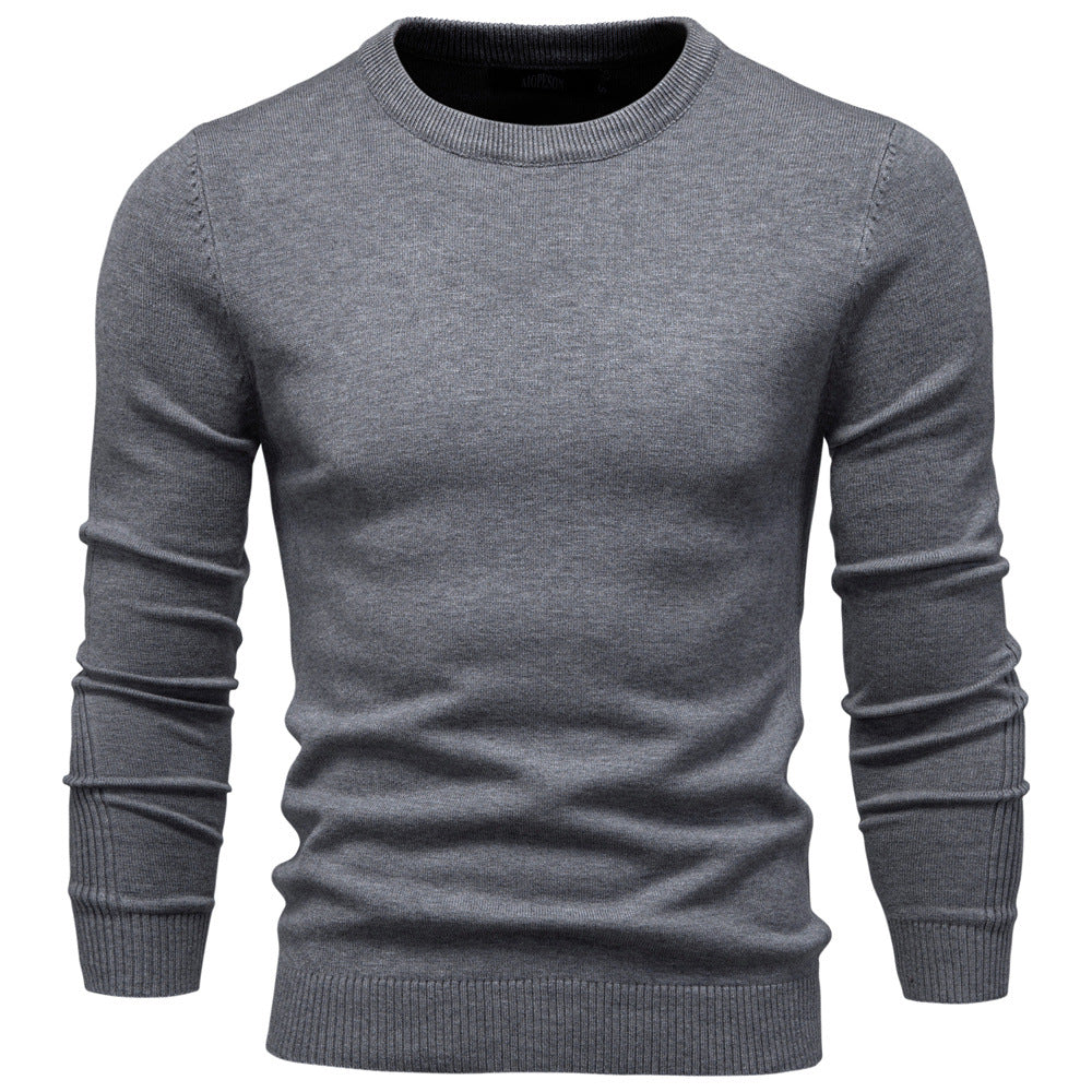 Herren Rundhals Pullover aus hochwertiger Baumwolle Drune
