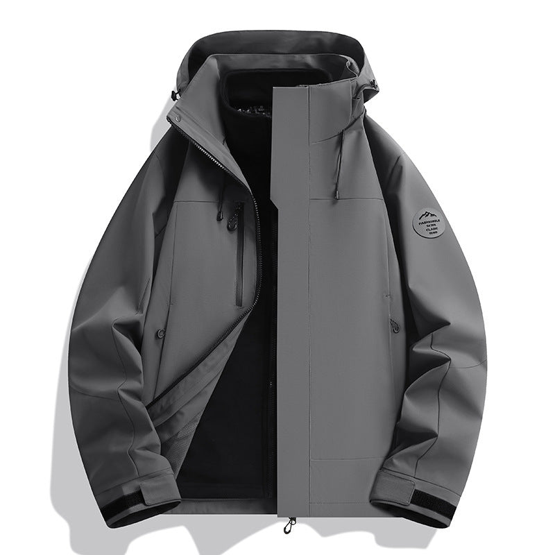 Unisex Wasserabweisende Softshelljacke mit Fleece-Innenfutter und Verstellbarer Kapuze Drune
