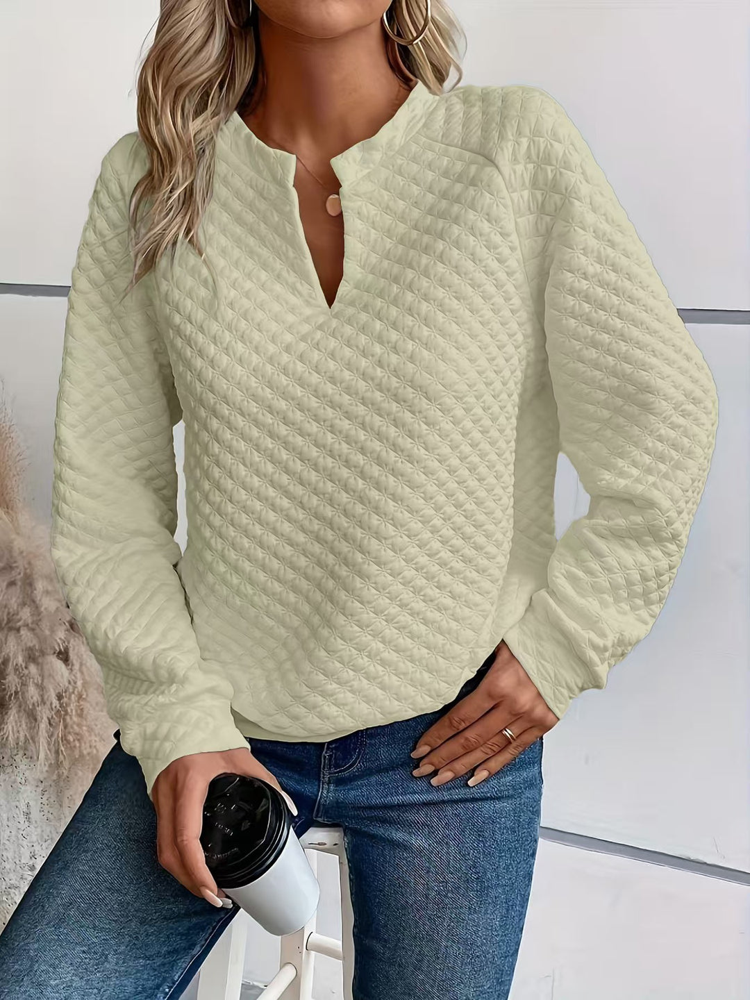 Damen Modischer Stehkragen Pullover Drune