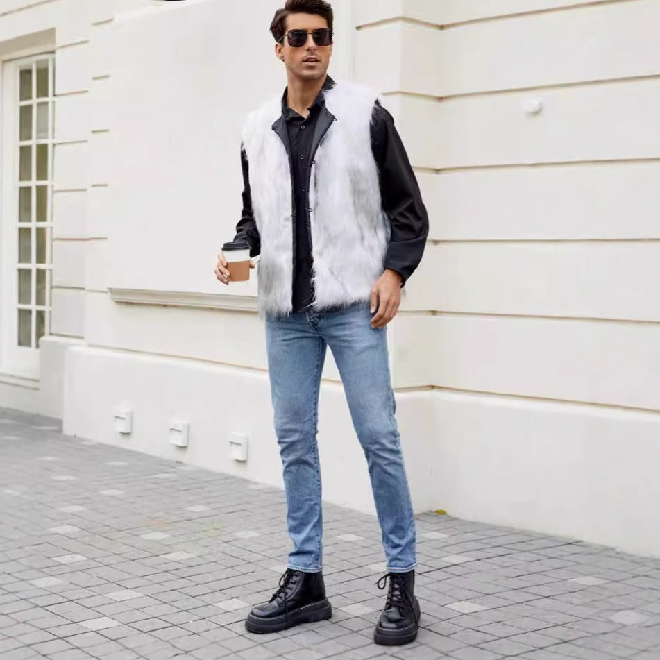 Herren Kunstpelz Weste im modernen Design Drune