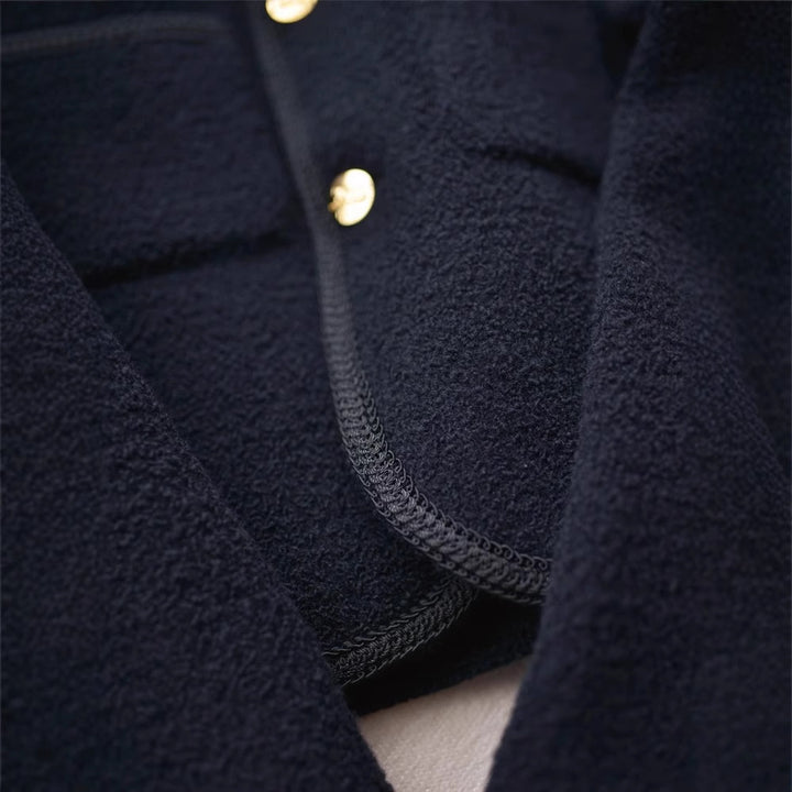 Damen Modische Boucléjacke mit goldenen Knöpfen Drune