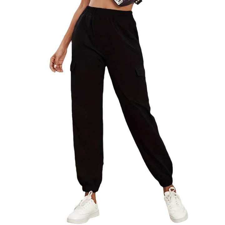 Damen Cargo-Jogginghose mit Gummibund, Seitentaschen und elastischen Bündchen Drune