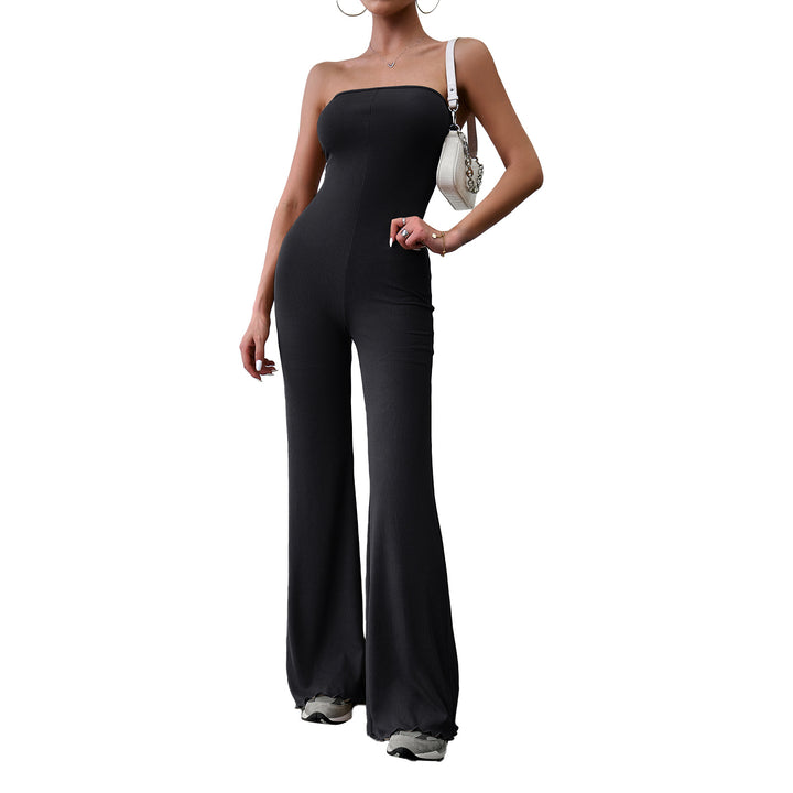 Damen Schmal geschnittenes Jumpsuit mit weitem Bein Drune