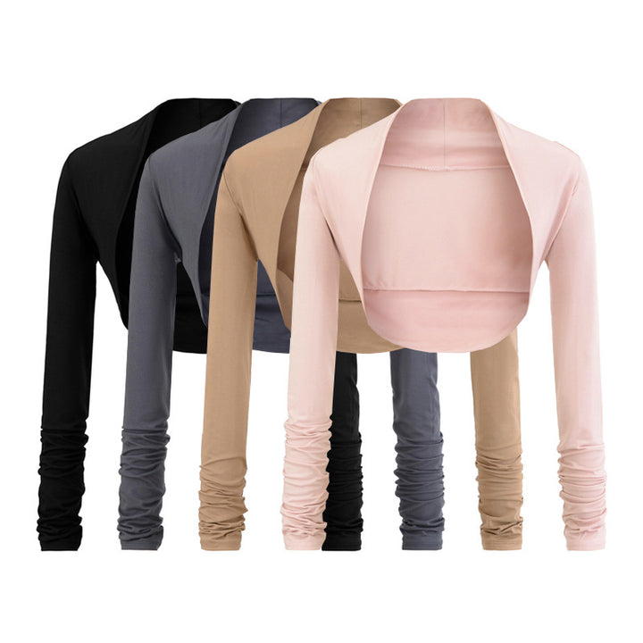 Damen Kurzbolero‑Shrug mit gerafften Langärmeln Drune