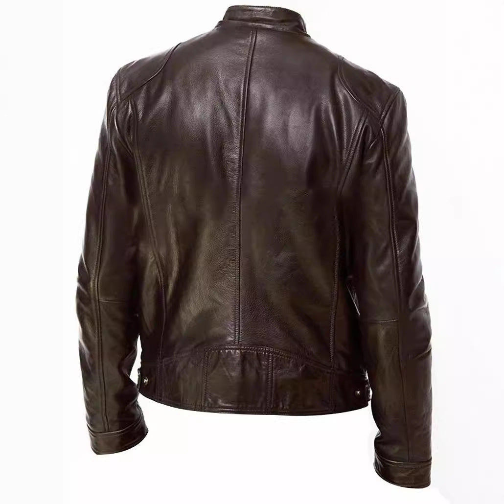 Herren Modische Biker-Lederjacke Drune