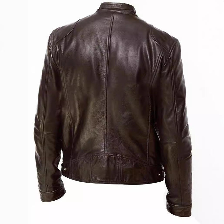 Herren Modische Biker-Lederjacke Drune