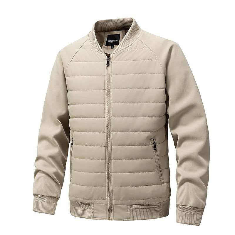 Herren Gepolsterte Stepp-Bomberjacke mit Raglanärmeln, Rippbündchen & Reißverschluss Drune