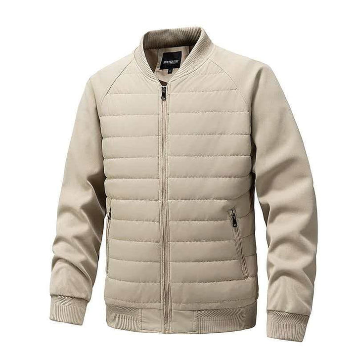Herren Gepolsterte Stepp-Bomberjacke mit Raglanärmeln, Rippbündchen & Reißverschluss Drune