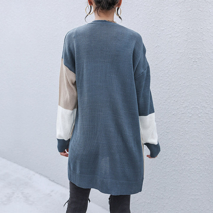 Damen Lässige Strickjacke mit geometrischem Design Drune
