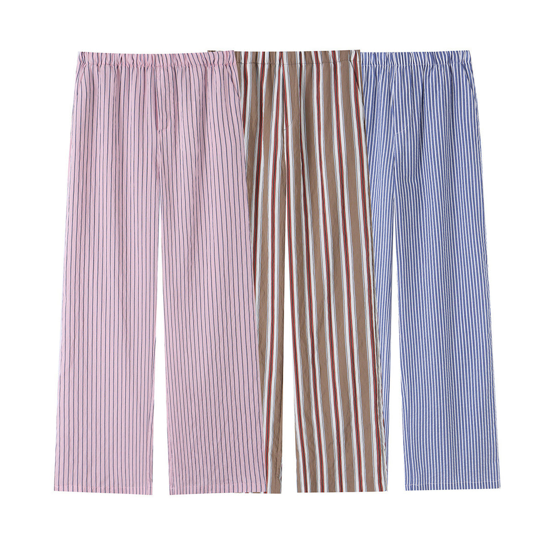 Damen Pyjamahose mit elastischem Bund und geradem Bein Drune