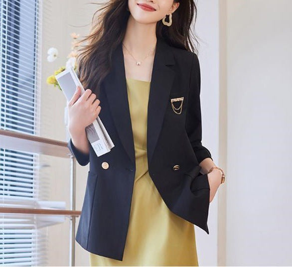 Damen modischer Blazer mit eleganten Knopfdetails Drune