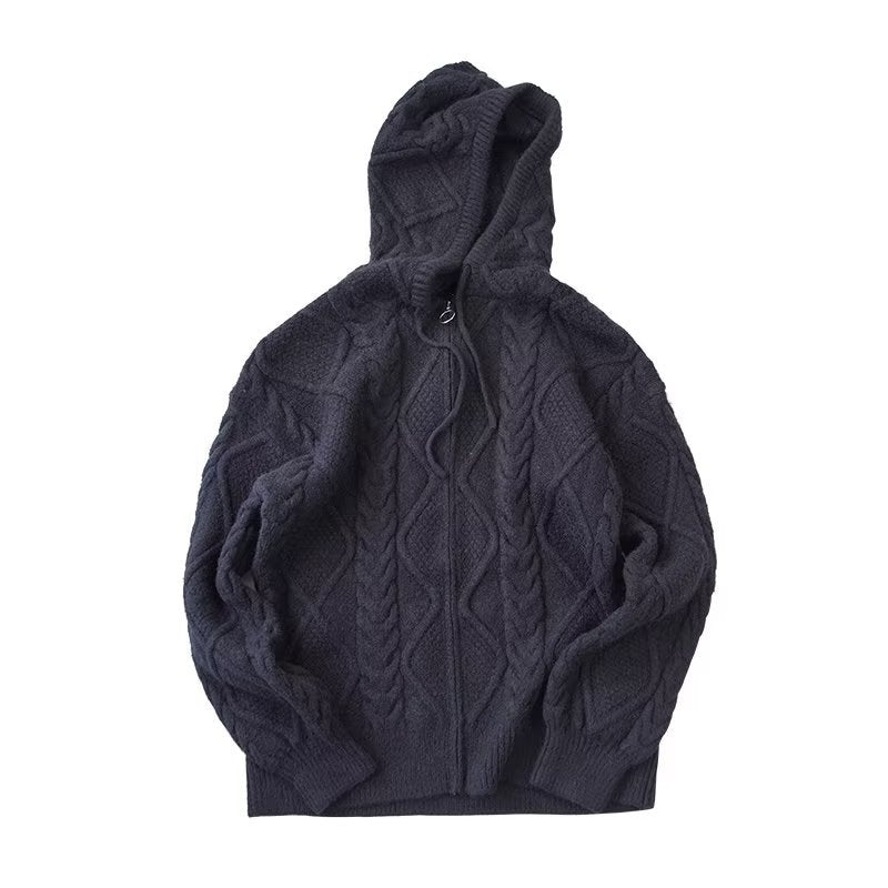 Herren Grobstrick-Kapuzenjacke Drune