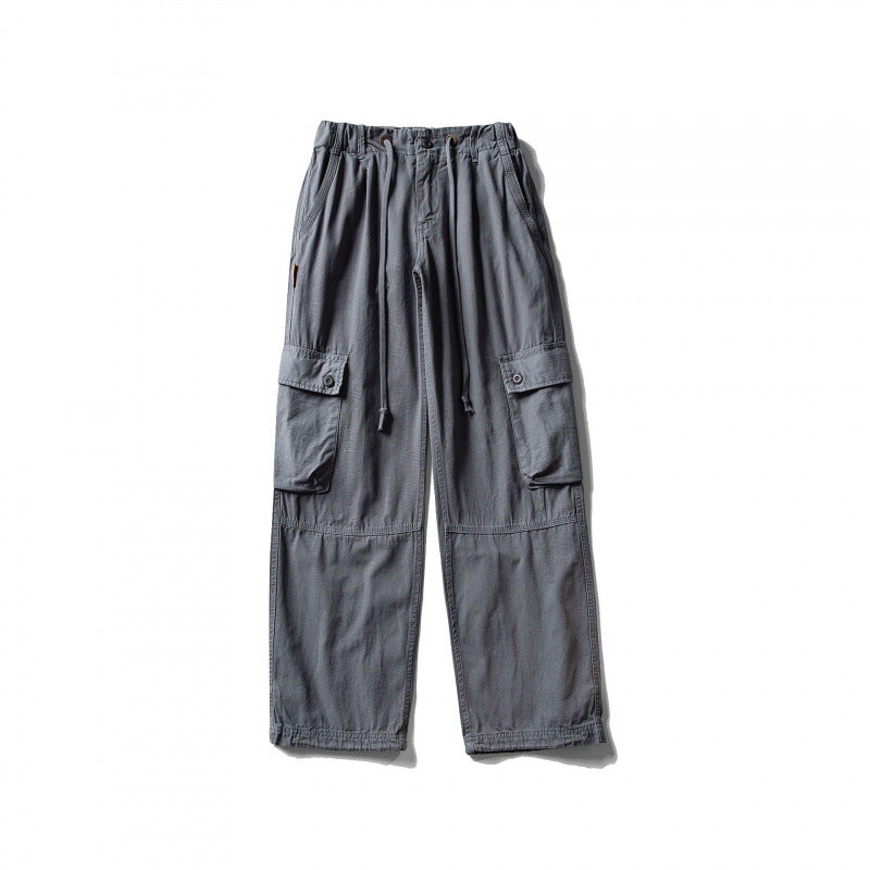 Herren Cargo-Hose mit weitem Bein, elastischem Tunnelzugbund und aufgesetzten Klappentaschen Drune