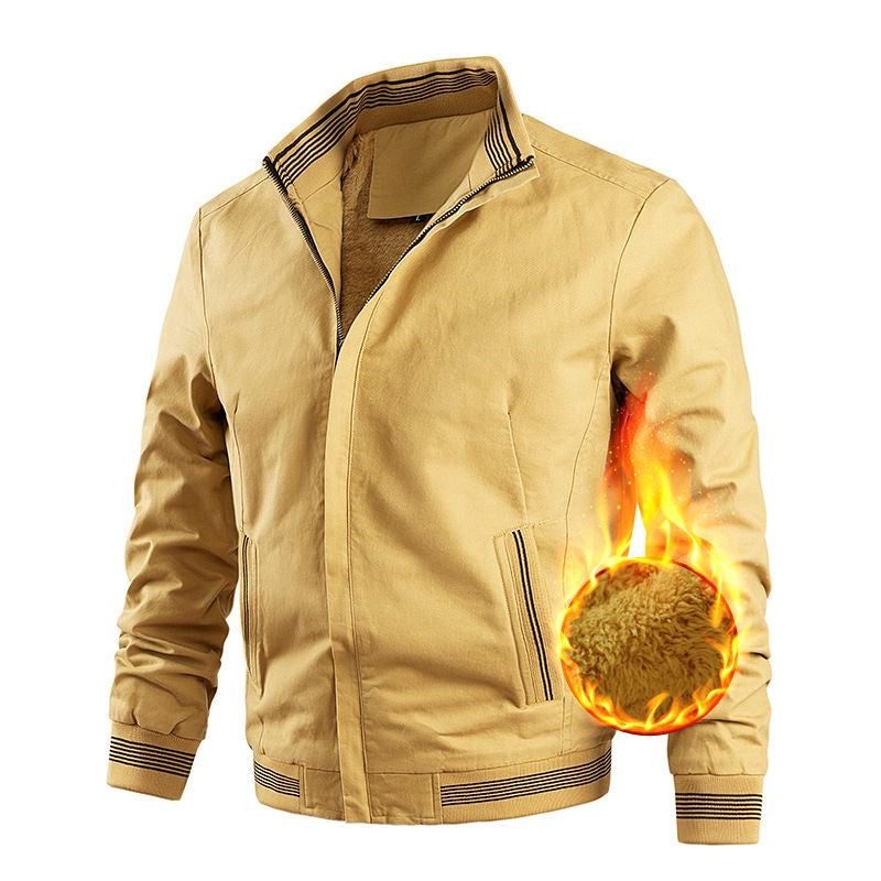 Herren Freizeit-Bomberjacke mit Thermofutter und gerippten Kontrastbündchen Drune