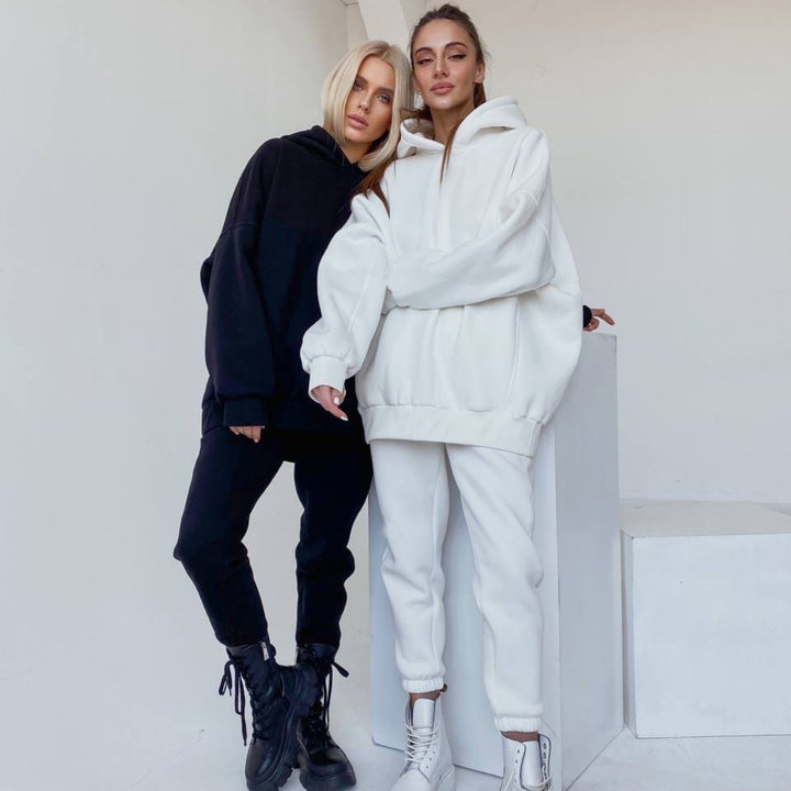Damen nan oversized Kapuzen-Loungewear-Set mit extragroßer Kapuze und taillierter Jogginghose Drune