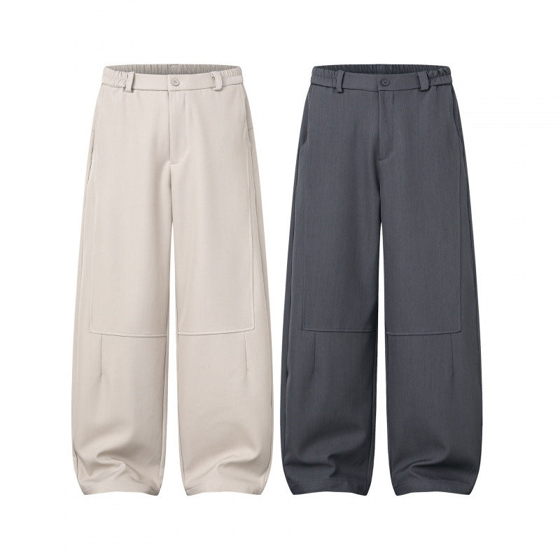 Damen Weite Culotte-Hose mit Kniepatches, elastischem Rückbund und aufgesetzten Taschen Drune