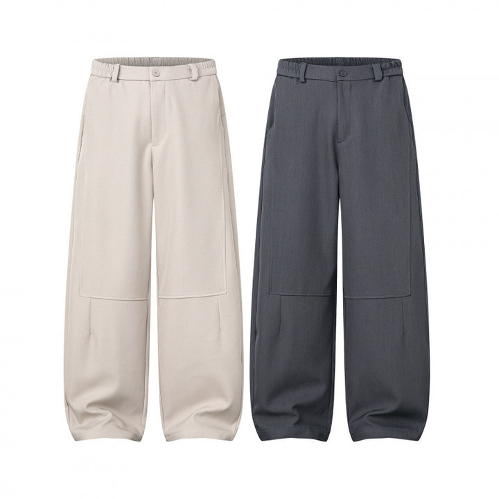 Damen Weite Culotte-Hose mit Kniepatches, elastischem Rückbund und aufgesetzten Taschen Drune