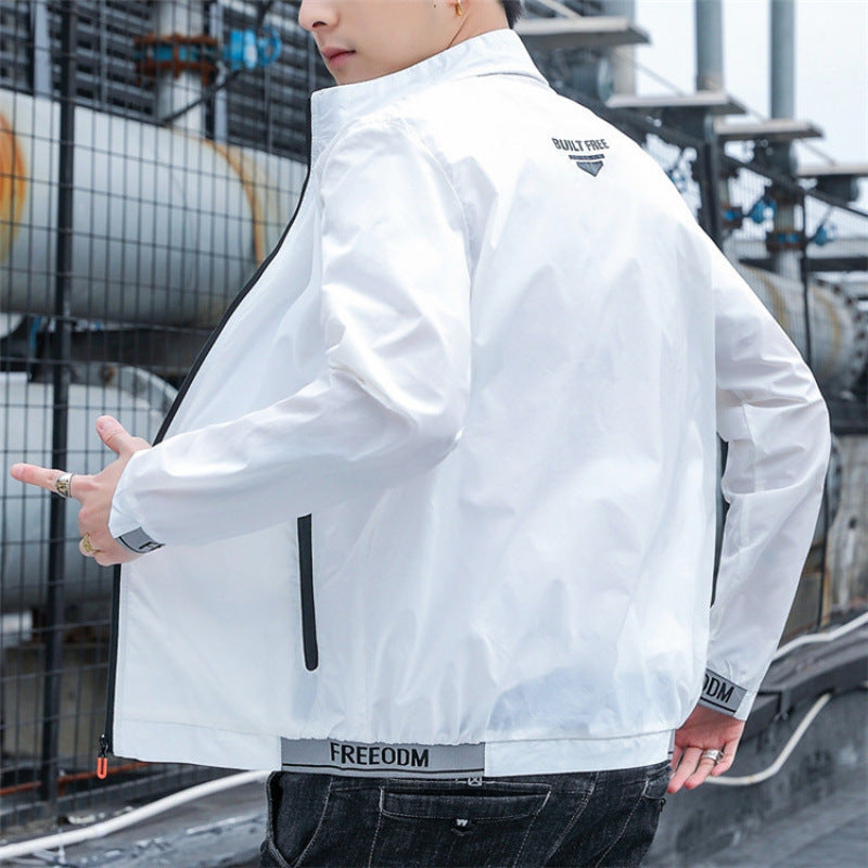 Herren Wasserabweisende Sportjacke mit hohem Kragen Drune