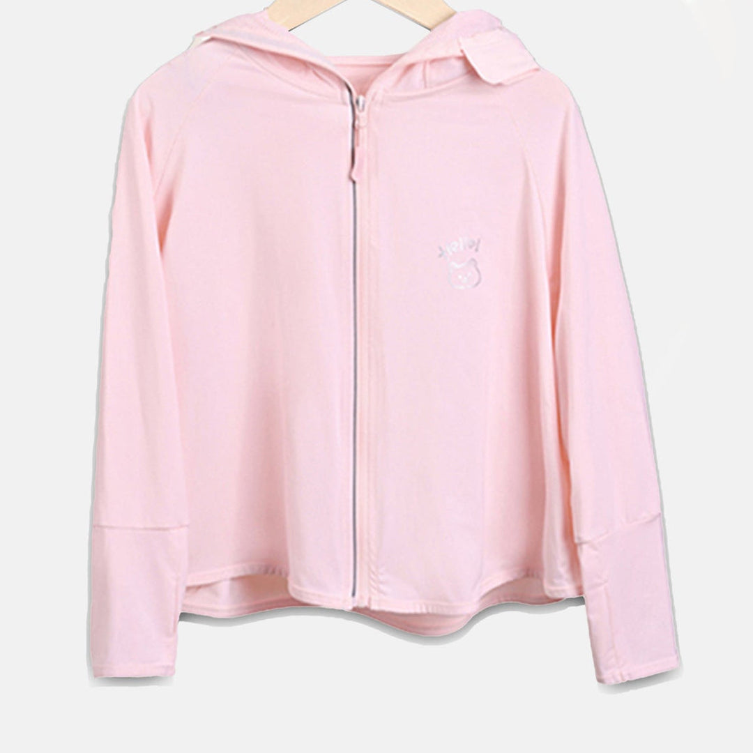 Mädchen Übergangsjacke mit Kapuze und niedlichem Tiermotiv Drune