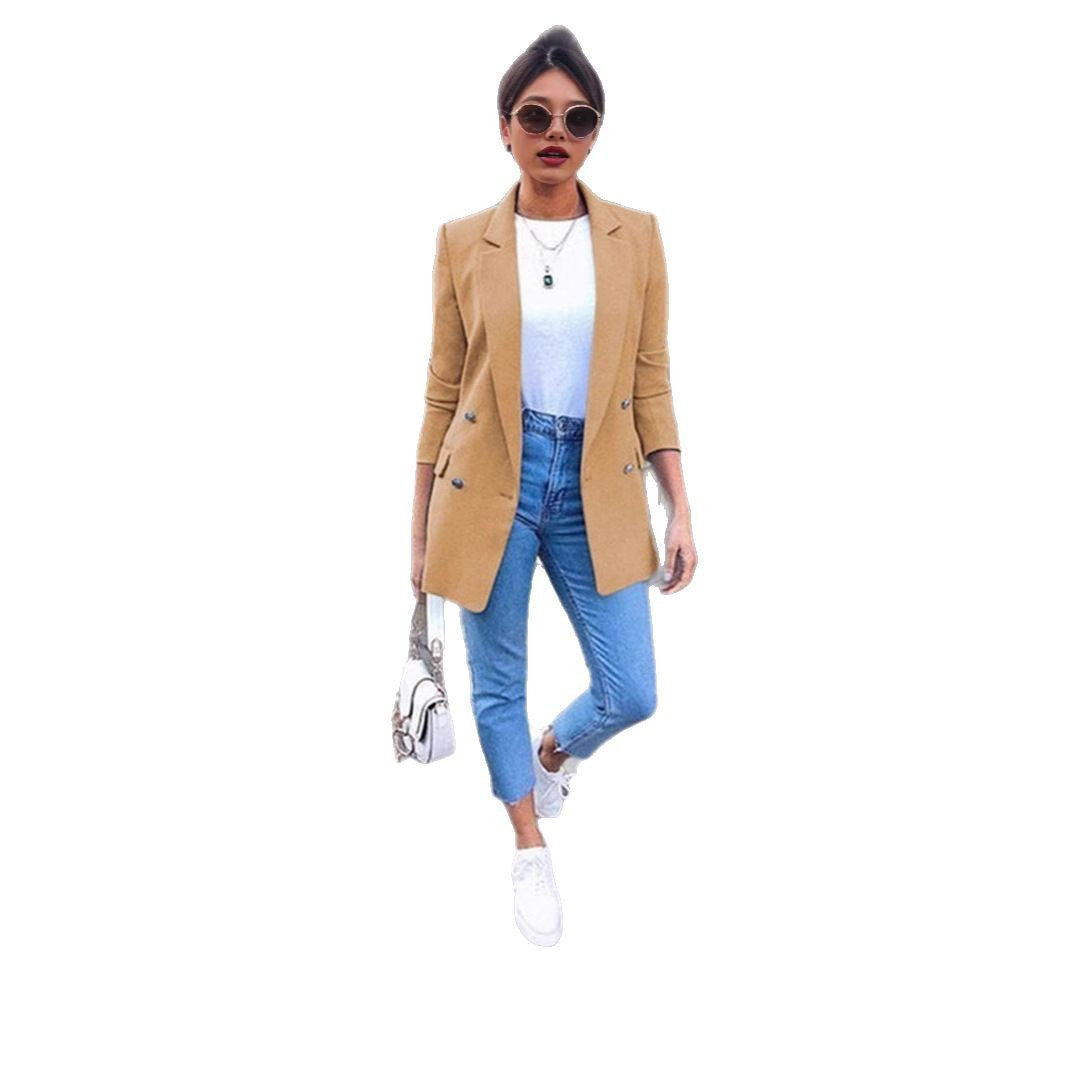 Damen Eleganter Blazer mit doppelter Knopfleiste Drune