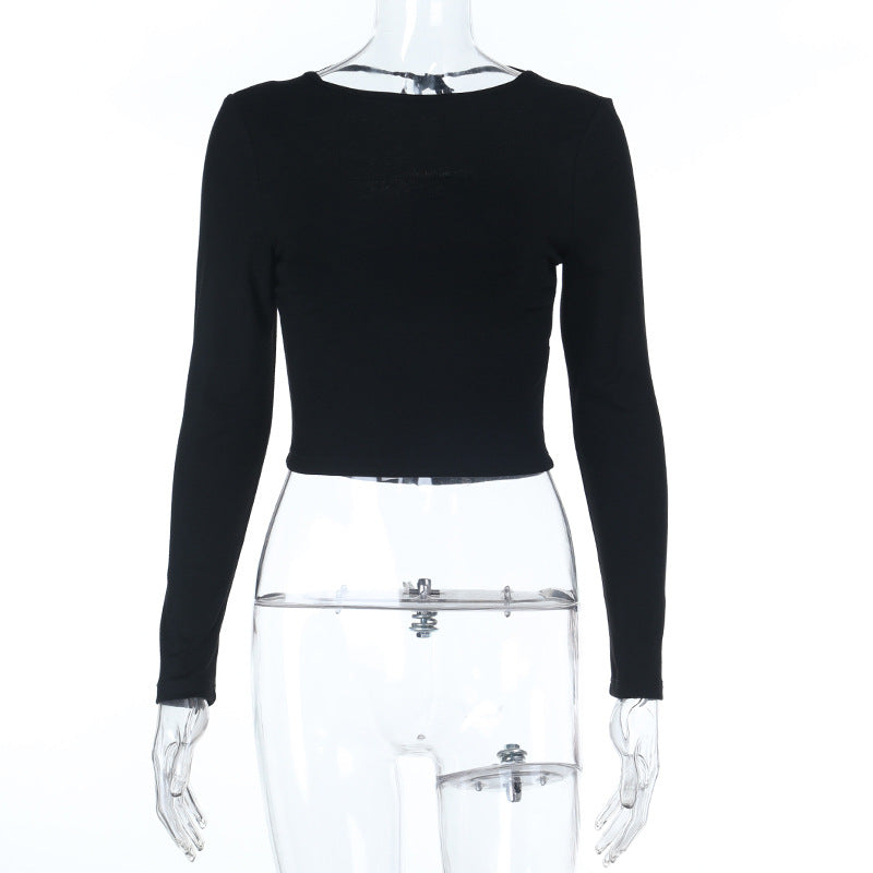 Damen elegantes Crop-Top mit asymmetrischer Raffung Drune