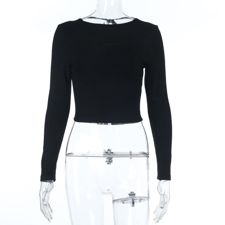 Damen elegantes Crop-Top mit asymmetrischer Raffung Drune