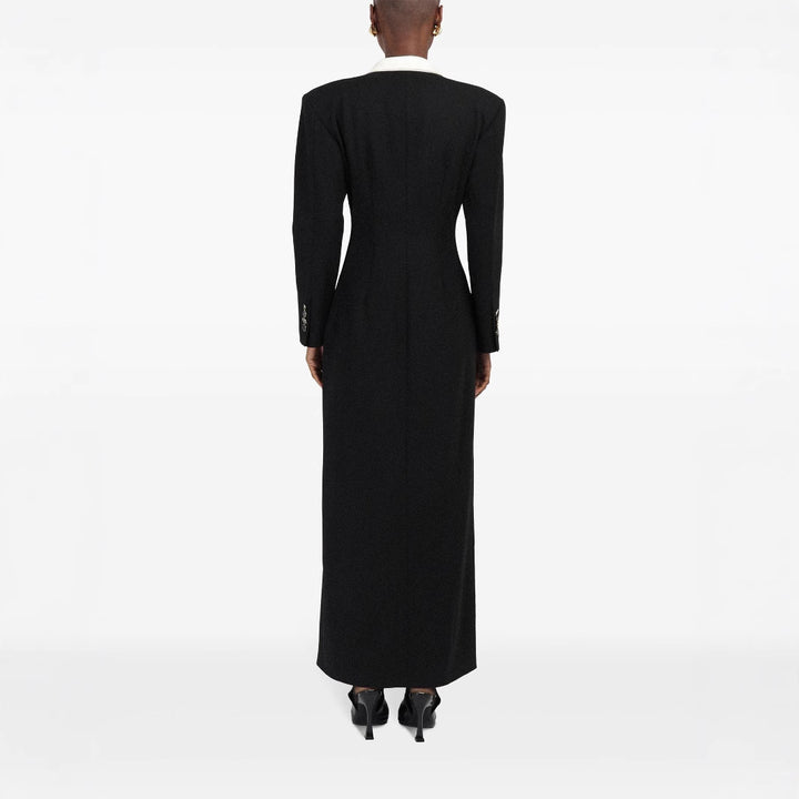 Damen Doppelreihiges Longblazer-Kleid mit taillierter Silhouette und Kontrastrevers Drune