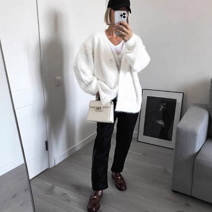 Damen Kuschelige Oversized Strickjacke Drune