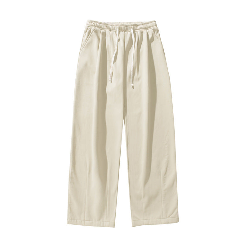 Damen Weite Baumwoll-Mix-Hose mit elastischem Bund, Tunnelzug und geradem Bein Drune