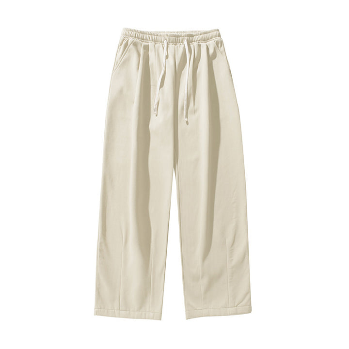 Damen Weite Baumwoll-Mix-Hose mit elastischem Bund, Tunnelzug und geradem Bein Drune