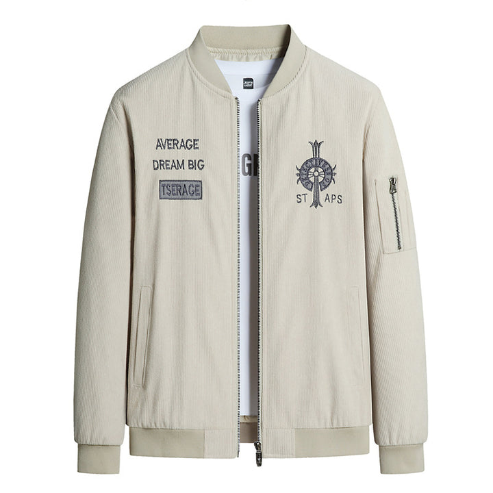 Herren Modische Bomberjacke mit Stickerei Drune