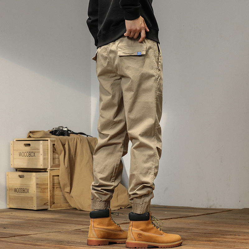 Herren Relaxed-Fit Canvas-Cargo-Jogger mit elastischem Tunnelzugbund, aufgesetzten Fronttaschen und Reißverschluss-Bündchen Drune
