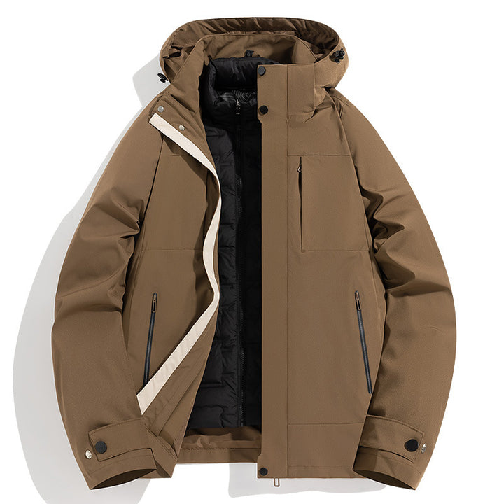 Herren Wind- und Thermoparka mit abnehmbarer Steppinnenjacke und Kapuze Drune
