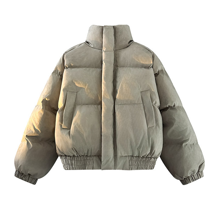 Damen Stylische Daunenjacke mit hoher Kragen und elastischen Ärmelabschlüssen Drune