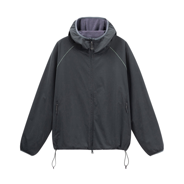 Damen Leichte Softshell-Kapuzenjacke mit Fleece-Innenfutter, Raglanärmeln und Kordelzug Drune