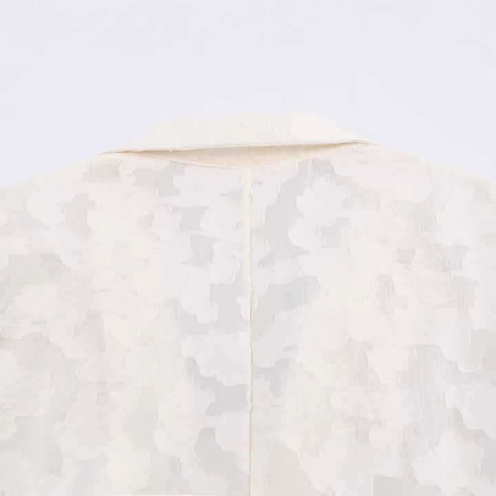 Damen Jacquard-Blazer mit floralem Relief und zierknopfbesatz Drune