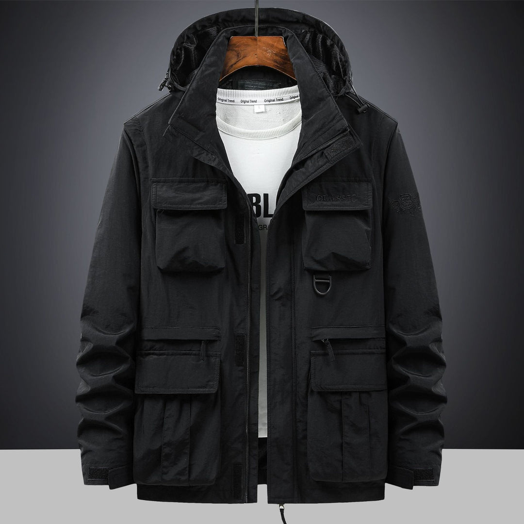 Men's  tactical hooded field parka with multi-pocket utility front and D-ring Drune