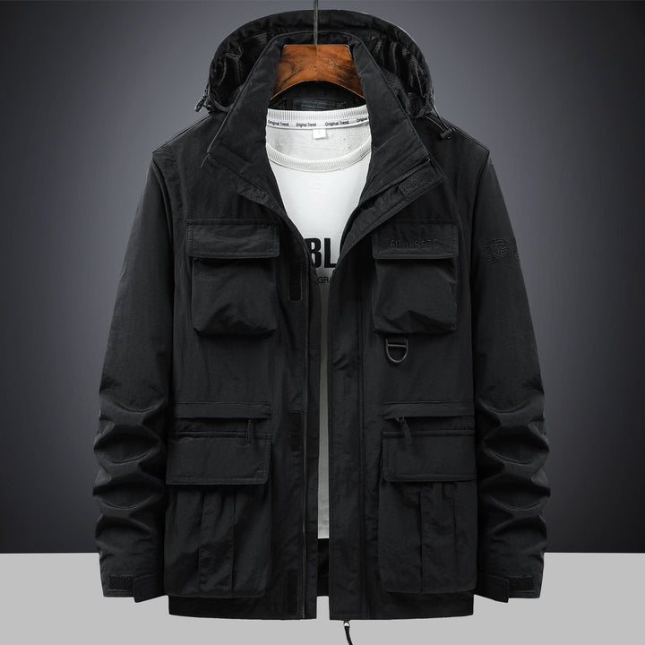 Men's  tactical hooded field parka with multi-pocket utility front and D-ring Drune