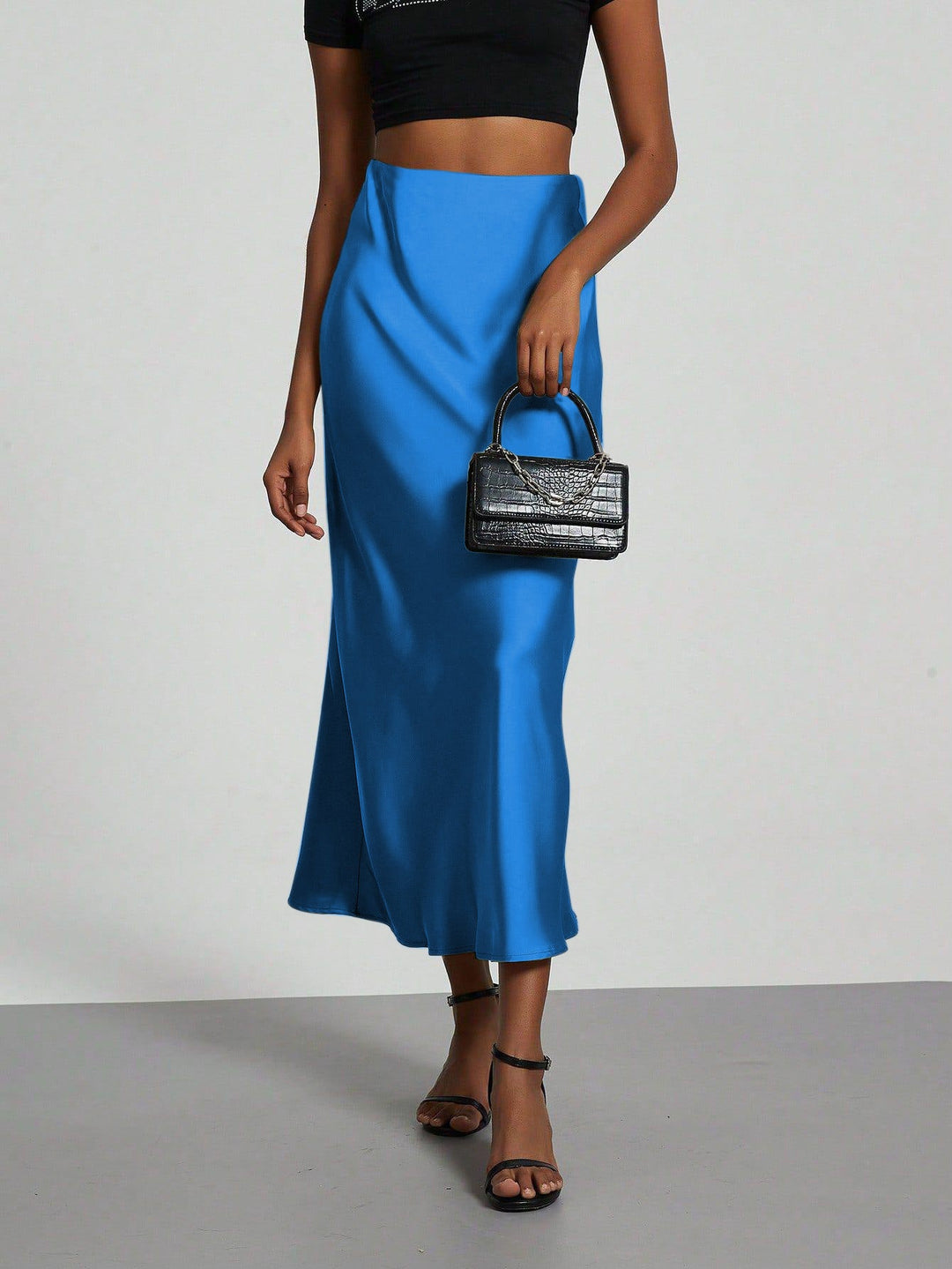 Damen Elegante und fließende Satin Maxiröcke Drune