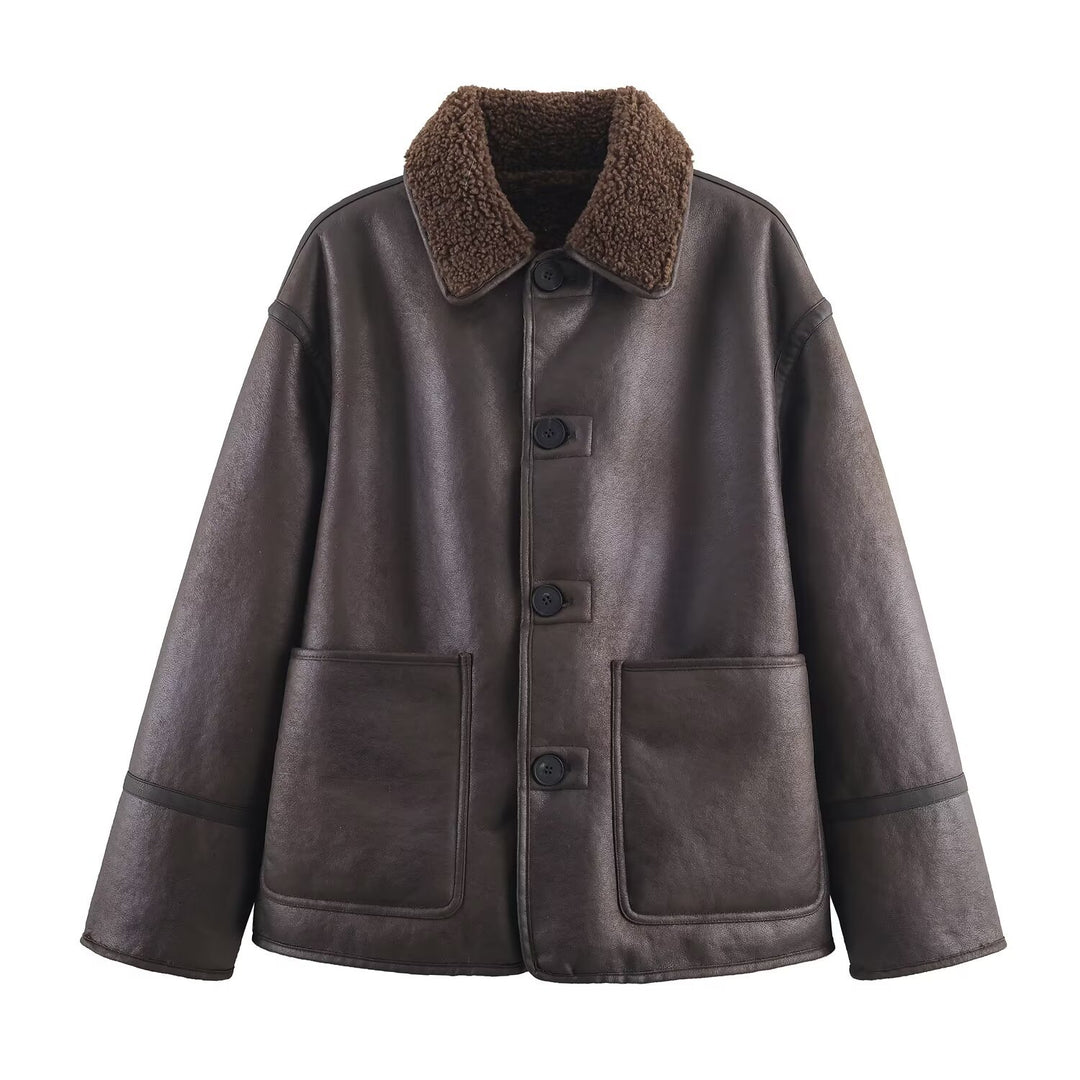 Damen 70+ Teddy‑Fleece‑Jacke im Oversize‑Cocoon‑Schnitt Drune