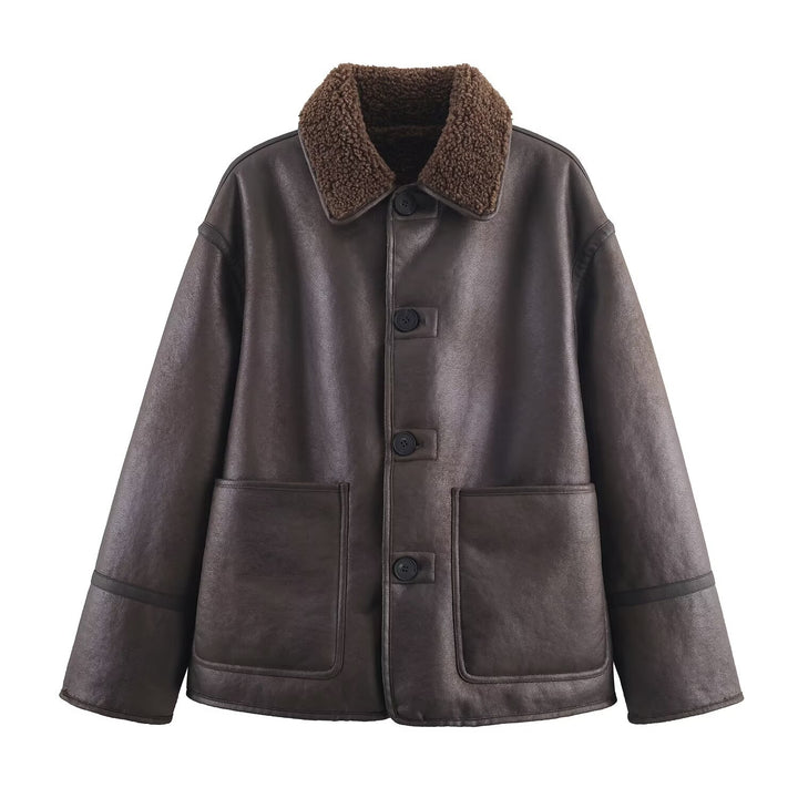 Damen 70+ Teddy‑Fleece‑Jacke im Oversize‑Cocoon‑Schnitt Drune
