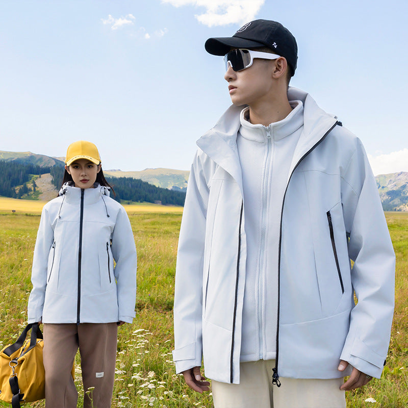 Herren zweilagige Softshell‑Outdoorjacke mit herausnehmbarem Fleece‑Innenlayer, wind‑ und wasserabweisend Drune