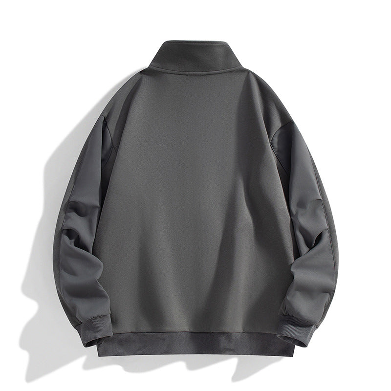 Herren Boxy-Performance-Zipjacke mit hohem Stehkragen, Paneelnähten & windabweisender Struktur Drune