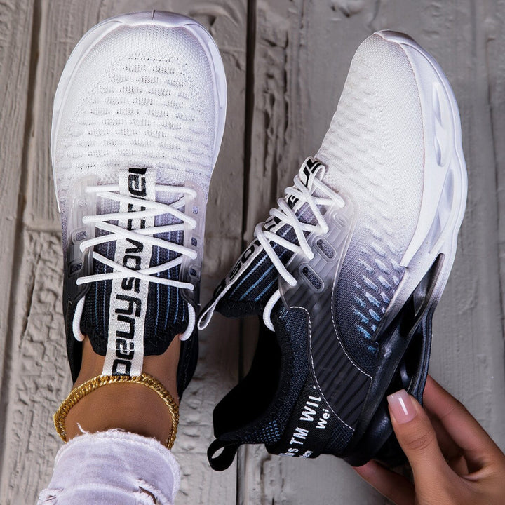 Damen Luftkissen-Sneaker mit transparenter Luftsohle und gestricktem Oberschuh Drune